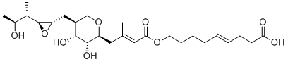 CAS # 85248-93-7, Mupirocin EP Impurity C, Pseudomonic acid D,(E)-9-[(E)-4-[(2S,3R,4R,5S)-3,4-dihydroxy-5-[[(2S,3S)-3-[(2S,3S)-3-hydroxybutan-2-yl]oxiran-2-yl]methyl]oxan-2-yl]-3-methylbut-2-enoyl]oxynon-4-enoic acid
