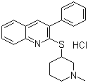 2-[(1-甲基-3-哌啶基)硫基]-3-苯基喹啉盐酸盐分子结构 (CAS 85275-44-1)