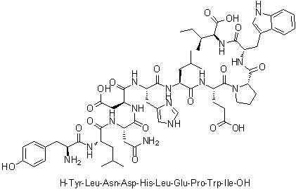 CAS # 852831-90-4, L-Tyrosyl-L-leucyl-L-asparaginyl-L-alpha-aspartyl-L-histidyl-L-leucyl-L-alpha-glutamyl-L-prolyl-L-tryptophyl-L-isoleucine
