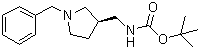 (R)-1-苄基-3-N-叔丁氧羰基氨基甲基吡咯烷分子结构 (CAS 852857-09-1)