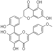 (2S)-2-[3-[5,7-Dihydroxy-2-(4-methoxyphenyl)-4-oxo-4H-1-benzopyran-8-yl]-4-hydroxyphenyl]-2,3-dihydro-5,7-dihydroxy-4H-1-benzopyran-4-one molecular structure (CAS 852875-96-8)