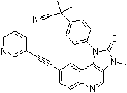 2-甲基-2-[4-[3-甲基-2-氧代-8-[(吡啶-3-基)乙炔基]-2,3-二氢咪唑并[4,5-c]喹啉-1-基]苯基]丙腈分子结构 (CAS 853910-61-9)
