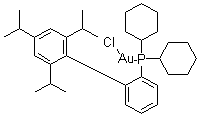 structure of CAS# 854045-94-6, 2-二环己基膦-2',4',6'-三异丙基联苯氯化金(I)