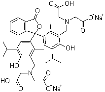 structure of CAS# 85409-48-9, 百里酚酞氨羧络合钠盐