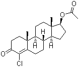 CAS # 855-19-6, 4-Chlorotestosterone acetate, 4-Chloroandrost-4-ene-17beta-ol-3-one acetate