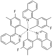 CAS 登录号：855699-88-6, (OC-6-22)-三[5-氟-2-(1-异喹啉基)-4-甲基苯基]铱