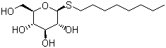 structure of CAS# 85618-21-9, 辛基-beta-D-硫代吡喃葡萄糖苷