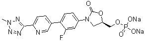 CAS # 856867-39-5, Tedizolid phosphate disodium salt, (5R)-3-[3-Fluoro-4-[6-(2-methyl-2H-tetrazol-5-yl)-3-pyridinyl]phenyl]-5-[(phosphonooxy)methyl]-2-oxazolidinone disodium salt