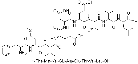 L-苯丙氨酰-L-蛋氨酰-L-缬氨酰-L-alpha-谷氨酰-L-alpha-天冬氨酰-L-alpha-谷氨酰-L-苏氨酰-L-缬氨酰-L-亮氨酸分子结构 (CAS 856871-00-6)