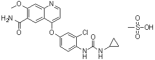 structure of CAS# 857890-39-2, Lenvatinib mesylate
