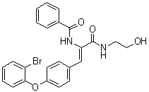 N-[(1Z)-2-[4-(2-溴苯氧基)苯基]-1-[[(2-羟基乙基)氨基]羰基]乙烯基]苯甲酰胺分子结构 (CAS 859506-47-1)