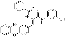 CAS # 859506-52-8, N-[(1Z)-2-[4-(2-Bromophenoxy)phenyl]-1-[[(3-hydroxyphenyl)amino]carbonyl]ethenyl]benzamide