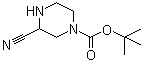structure of CAS# 859518-35-7, 3-Cyano-piperazine-1-carboxylic acid tert-butyl ester