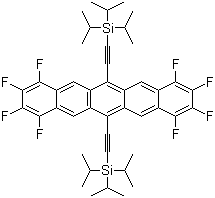 CAS # 859849-50-6, 1,2,3,4,8,9,10,11-Octafluoro-6,13-bis[2-[tris(1-methylethyl)silyl]ethynyl]pentacene, [(1,2,3,4,8,9,10,11-Octafluoro-6,13-pentacenediyl)di-2,1-ethynediyl]bis[tris(1-methylethyl)silane
