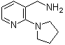 structure of CAS# 859850-79-6, 2-(1-Pyrrolidinyl)-3-pyridinemethanamine