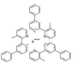 structure of CAS# 861144-71-0, 三[2-(3-甲基吡啶-2-基)(4-苯基)苯]合铱