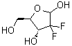 2-脱氧-2,2-二氟-D-赤式-呋喃戊糖分子结构 (CAS 861445-88-7)
