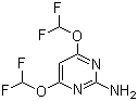 structure of CAS# 86209-44-1, 2-Amino-4,6-bis(difluoromethoxy)pyrimidine