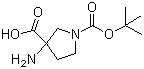 structure of CAS# 862372-66-5, 3-氨基-1-Boc-吡咯烷-3-羧酸