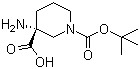 (R)-1-Boc-3-Aminopiperidine-3-carboxylic acid molecular structure (CAS 862372-86-9)