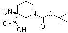 structure of CAS# 862372-92-7, (S)-1-Boc-3-氨基哌啶-3-羧酸