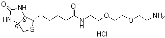 (3aS,4S,6aR)-N-[2-[2-(2-氨基乙氧基)乙氧基]乙基]六氢-2-氧代-1H-噻吩并[3,4-d]咪唑-4-戊酰胺单盐酸盐分子结构 (CAS 862373-14-6)