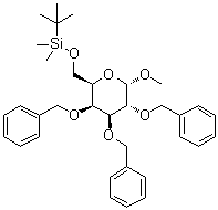 CAS 登录号：862730-60-7, 甲基 6-O-[(叔丁基)二甲基硅烷基]-2,3,4-三-O-(苯基甲基)-alpha-D-吡喃半乳糖苷