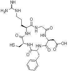 环(L-精氨酰甘氨酰-L-alpha-天冬氨酰-D-苯丙氨酰-L-半胱氨酰)分子结构 (CAS 862772-11-0)