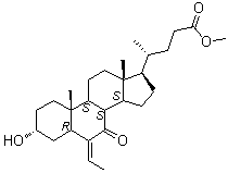 (3alpha,5beta)-6-亚乙基-3-羟基-7-氧代胆烷-24-酸甲酯分子结构 (CAS 863239-59-2)
