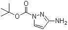 3-氨基吡唑-1-甲酸叔丁酯分子结构 (CAS 863504-84-1)