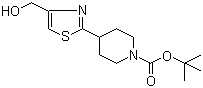 4-[4-(羟甲基)-1,3-噻唑-2-基]哌啶甲酸叔丁酯分子结构 (CAS 864068-79-1)