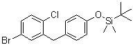 4-溴-1-氯-2-[[4-[[(叔丁基)二甲基硅烷基]氧基]苯基]甲基]苯分子结构 (CAS 864070-19-9)