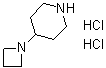 4-(1-氮杂环丁基)哌啶二盐酸盐分子结构 (CAS 864246-02-6)