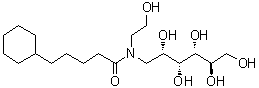 1-[(5-环己基-1-氧代戊基)(2-羟基乙基)氨基]-1-脱氧-D-山梨糖醇分子结构 (CAS 864434-16-2)
