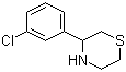 3-(3-氯苯基)硫代吗啉分子结构 (CAS 864685-25-6)