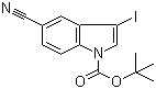 structure of CAS# 864685-26-7, 1-Boc-5-cyano-3-iodoindole
