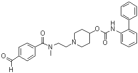 CAS # 864760-28-1, [1,1'-Biphenyl]-2-yl-carbamic acid 1-[2-[(4-formylbenzoyl)methylamino]ethyl]-4-piperidinyl ester