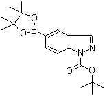 1-叔丁氧羰基吲唑-5-硼酸频哪醇酯分子结构 (CAS 864771-44-8)
