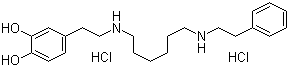 CAS # 86484-91-5, Dopexamine hydrochloride, 4-[2-[[6-[(2-Phenylethyl)amino]hexyl]amino]ethyl]-1,2-benzenediol dihydrochloride