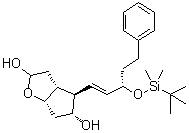 CAS 登录号：865087-12-3, (3aR,4R,5R,6aS)-4-[(1E,3S)-3-[[(叔丁基)二甲基硅烷基]氧基]-5-苯基-1-戊烯基]六氢-2H-环戊二烯并[b]呋喃-2,5-二醇