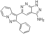 structure of CAS# 865362-74-9, 5-(2-Phenylpyrazolo[1,5-a]pyridin-3-yl)-1H-pyrazolo[3,4-c]pyridazin-3-amine