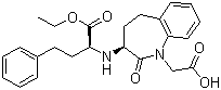 CAS # 86541-75-5, Benazepril, (3S)-3-[[(1S)-1-(Ethoxycarbonyl)-3-phenylpropyl]amino]-2,3,4,5-tetrahydro-2-oxo-1H-1-benzazepine-1-acetic acid, 2-[(4S)-4-[[(1S)-1-ethoxycarbonyl-3-phenyl-propyl]amino]-5-oxo-6-azabicyclo[5.4.0]undeca-7,9,11-trien-6-yl]acetic acid