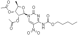 5'-脱氧-5-硝基-N-[(戊氧基)羰基]胞苷 2',3'-二乙酸酯分子结构 (CAS 865474-03-9)