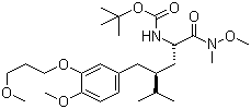 CAS # 866030-36-6, [(1S,3S)-3-[[4-Methoxy-3-(3-methoxypropoxy)phenyl]methyl]-1-[(methoxymethylamino)carbonyl]-4-methylpentyl]carbamic acid 1,1-dimethylethyl ester, Aliskiren inter-6