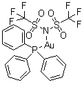 (三苯基膦)金(I)双(三氟甲磺酰基)亚胺酯分子结构 (CAS 866395-16-6)