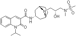 CAS # 866933-46-2, 1,2-Dihydro-N-[(3-endo)-8-[(2R)-2-hydroxy-3-[methyl(methylsulfonyl)amino]propyl]-8-azabicyclo[3.2.1]oct-3-yl]-1-(1-methylethyl)-2-oxo-3-quinolinecarboxamide