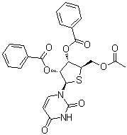 4'-硫代尿苷 5'-乙酸酯 2',3'-二苯甲酸酯分子结构 (CAS 868235-18-1)