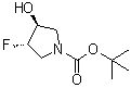 反式-3-氟-4-羟基吡咯烷-1-羧酸叔丁酯分子结构 (CAS 869481-93-6)