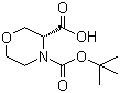 (3R)-3,4-吗啉二羧酸 4-叔丁酯分子结构 (CAS 869681-70-9)