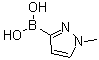 (1-甲基-1H-吡唑-3-基)硼酸分子结构 (CAS 869973-96-6)